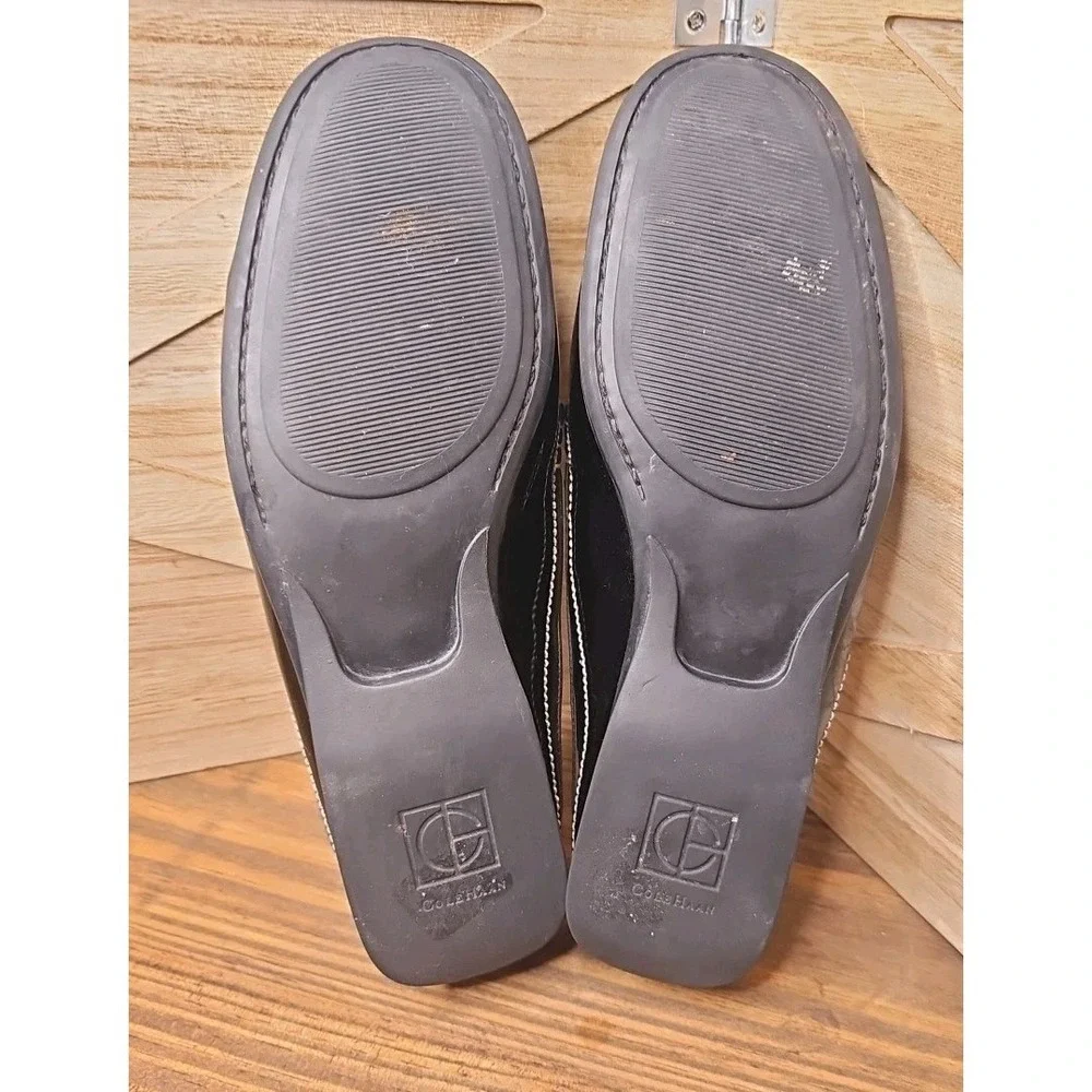 Cole Haan Women Sz 8.5B Patent Leather Black Mule Loafers‎ Career #441